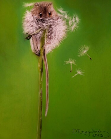 Schilderij getiteld "Mouse pastel painti…" door Deimante Bruzguliene, Origineel Kunstwerk, Pastel