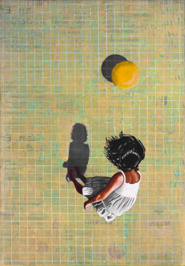 Malerei mit dem Titel "MY SUMMER FRIEND" von Db Waterman, Original-Kunstwerk, Acryl Auf Keilrahmen aus Holz montiert