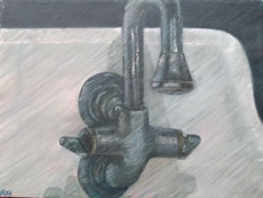 Pittura intitolato "dont use that sink!" da Ariel Velez, Opera d'arte originale, Olio
