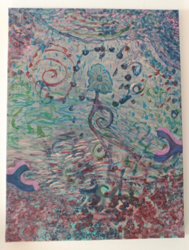 Schilderij getiteld "in the water" door Ariel Velez, Origineel Kunstwerk, Acryl