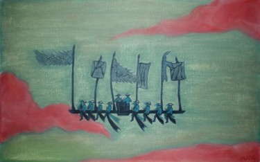 Pittura intitolato "Mid flight" da Ariel Velez, Opera d'arte originale, Olio