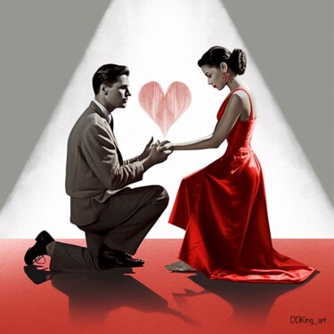 Digital Arts titled "Declaration of Love" by Ddking, Original Artwork, AI generated image