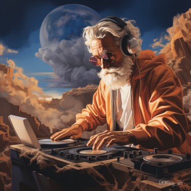 Artes digitais intitulada "God Is A DJ" por Ddking, Obras de arte originais, Impressão digital