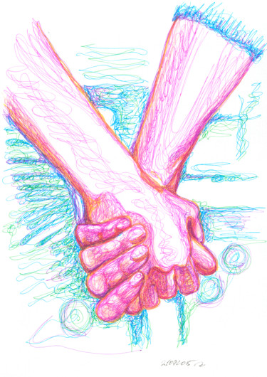 「togetherness, 21 Se…」というタイトルの描画 Dea Lieottoによって, オリジナルのアートワーク, ボールペン