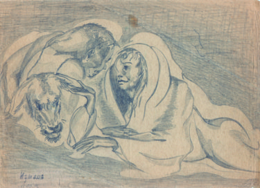 Drawing titled "Conversion. May 1996" by Dea Lieotto, Original Artwork, Pencil