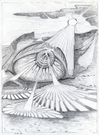 Drawing titled "Vision. 1999" by Dea Lieotto, Original Artwork, Pencil