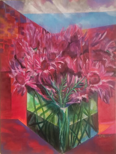 Malerei mit dem Titel "Vase 1.0" von Dean Sheppard, Original-Kunstwerk, Acryl Auf Keilrahmen aus Holz montiert