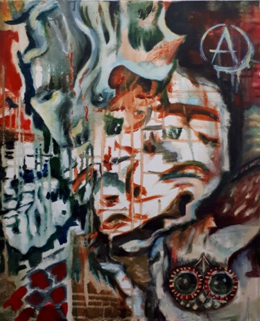 Pittura intitolato "l anarchiste" da De Bonsecours, Opera d'arte originale, Acrilico