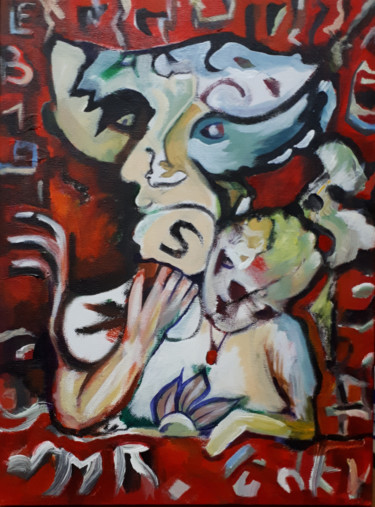 Peinture intitulée "Binome" par De Bonsecours, Œuvre d'art originale, Acrylique