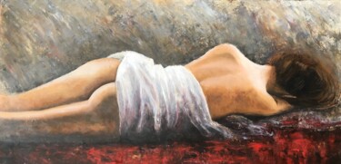 Peinture intitulée "Femme nue allongée,…" par Deborah Kerner, Œuvre d'art originale, Huile