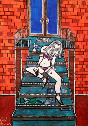 Картина под названием "Contemporary Israel…" - Mirit Ben-Nun, Подлинное произведение искусства, Чернила
