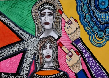 "Women talking about…" başlıklı Tablo Mirit Ben-Nun tarafından, Orijinal sanat, Mürekkep