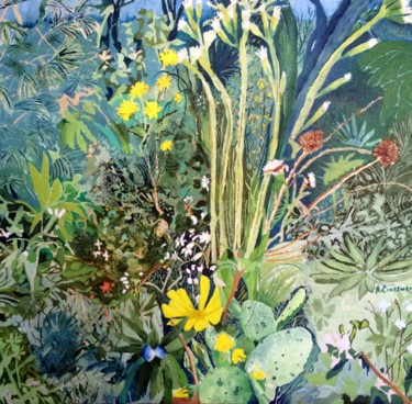 Painting titled "weeds and seeds" by Rebecca De Figueiredo, Original Artwork, Oil