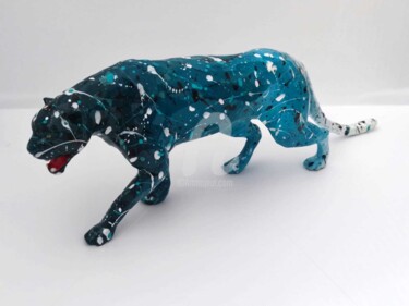 Skulptur mit dem Titel "Black panther - CWB…" von Ded2008, Original-Kunstwerk, Harz