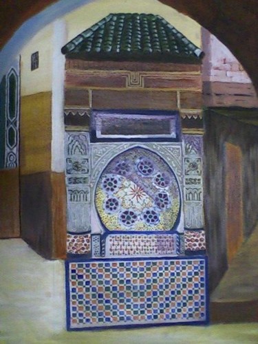 Peinture intitulée "Nejjarine_Fes_Maroc" par Mounir Dehane, Œuvre d'art originale