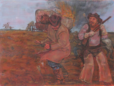 Pintura intitulada "In the fire" por Dejan Djurovic, Obras de arte originais, Óleo