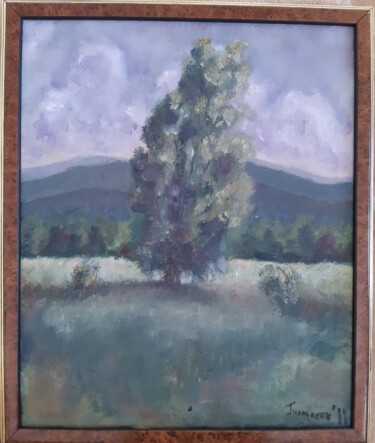 Painting titled "run to the hills" by Dejan Gulicoski, Original Artwork, Oil Mounted on Wood Stretcher frame