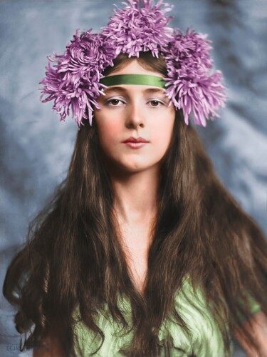 Photographie intitulée "Evelyn Nesbit with…" par Dejan Travica, Œuvre d'art originale, Photographie argentique