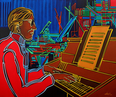 Pittura intitolato "the pianist in the…" da Dek, Opera d'arte originale, Acrilico