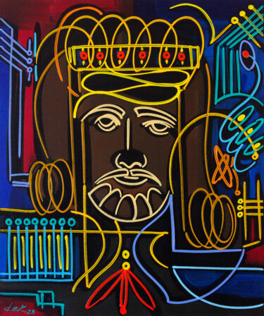 Pintura intitulada "O Rei" por Dek, Obras de arte originais, Acrílico Montado em Armação em madeira