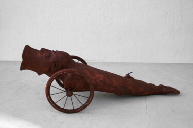 Skulptur mit dem Titel "Rupture" von Dekoque, Original-Kunstwerk, Papier maché