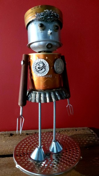 Escultura titulada "ROBOTE..." por Catherine Delaforge (KTY95), Obra de arte original, Metales