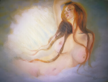 Painting titled "Danaé et la pluie d…" by Delarivière, Original Artwork, Pastel