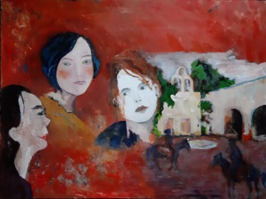 「Clara, Bianca et Al…」というタイトルの絵画 Christian Delavelleによって, オリジナルのアートワーク, アクリル