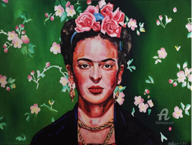 Peinture intitulée "FRIDA" par Fabrice Delfavero, Œuvre d'art originale, Huile