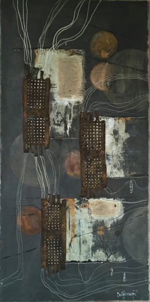 Malerei mit dem Titel "Reconnection des ne…" von Delphine Orset Guerry, Original-Kunstwerk, Acryl