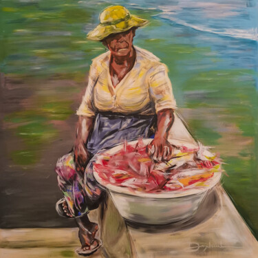 Painting titled "PEIXEIRA DE BOCA D'…" by Délio Leite, Original Artwork, Acrylic