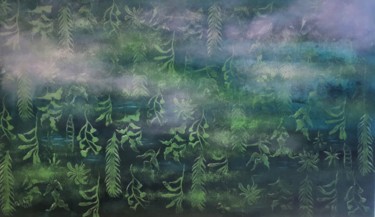 Pittura intitolato "Et sous la brume,l’…" da Delphine Menu, Opera d'arte originale