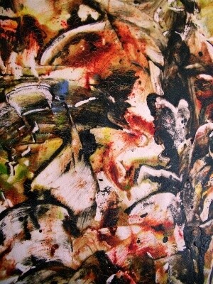 Painting titled "fresco detail 1" by Delphine Bernard, Original Artwork, Acrylic