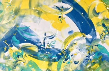 Картина под названием "FRESH 1" - Delphine Bernard, Подлинное произведение искусства, Акрил Установлен на Деревянная рама дл…