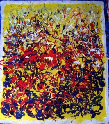 Malarstwo zatytułowany „grand jaune manille” autorstwa Delphine Bernard, Oryginalna praca, Olej