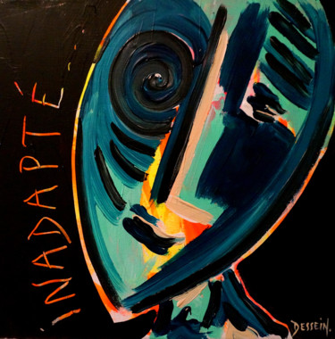 Schilderij getiteld "Inadapté (3)" door Delphine Dessein, Origineel Kunstwerk, Acryl
