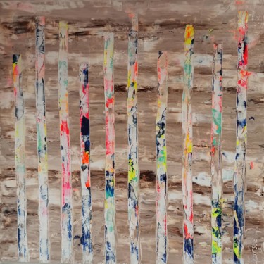 Malerei mit dem Titel "Libération" von Delphine Dessein, Original-Kunstwerk, Acryl Auf Keilrahmen aus Holz montiert