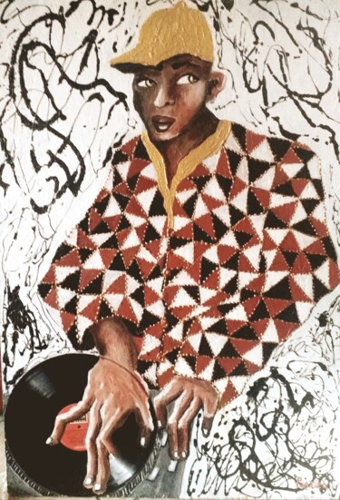 Pintura titulada "DJ" por Delphine Portier, Obra de arte original, Acrílico