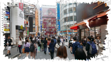 Arts numériques intitulée "Shibuya Street - To…" par Jamy Delpias, Œuvre d'art originale