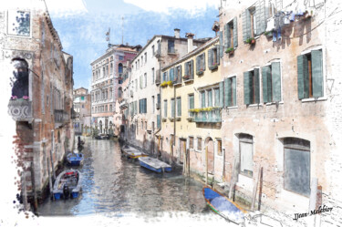 Digitale Kunst mit dem Titel "Ruelle de Venise" von Jamy Delpias, Original-Kunstwerk, Digitale Malerei