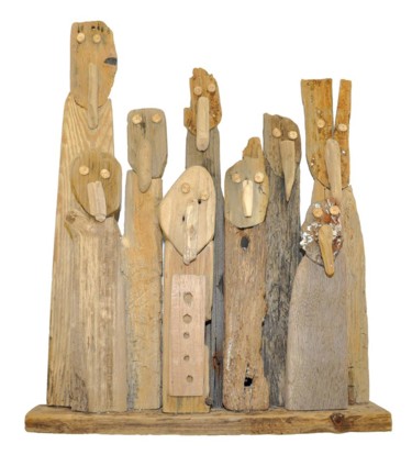 Sculpture intitulée "Frères de la côte" par Bruno Deman, Œuvre d'art originale, Bois