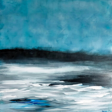 Malarstwo zatytułowany „la mer en hiver” autorstwa Bruno Deman, Oryginalna praca, Akryl Zamontowany na Drewniana rama noszy