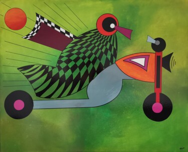 Картина под названием "Race" - Rémy Demestre, Подлинное произведение искусства, Акрил Установлен на Деревянная рама для носи…