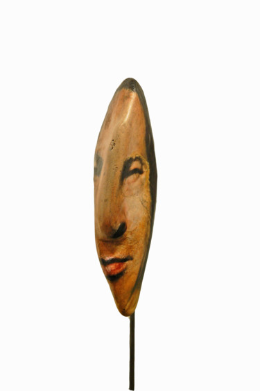 Sculpture titled "Kenji" by Catherine Demorand, Original Artwork, Wood