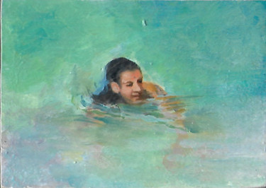 Pittura intitolato "Anthea in the sea" da Catherine Demorand, Opera d'arte originale, Olio