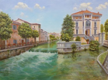 Painting titled "Isle sur la Sorgue" by Philippe Demory, Original Artwork, Acrylic