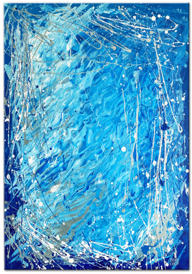 Peinture intitulée "SILVER BLUE" par Denis Chich, Œuvre d'art originale, Acrylique Monté sur Châssis en bois