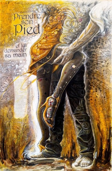 Malerei mit dem Titel "Prendre son pied" von Denis Clavier, Original-Kunstwerk, Acryl