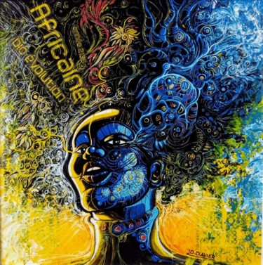 Картина под названием "Africaine" - Denis Clavier, Подлинное произведение искусства, Акрил