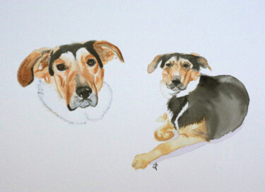 Painting titled "Charly" by Emilie Denis, Original Artwork, Watercolor